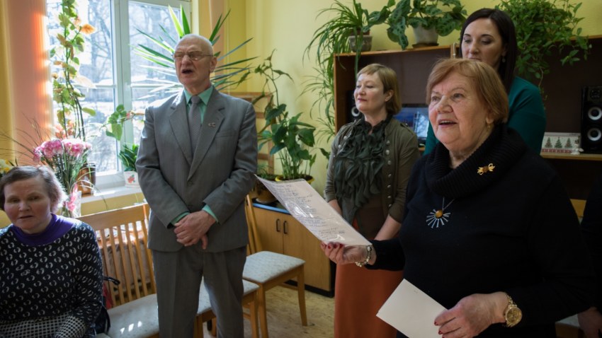 Genovefas Blimhenas 100 gadu jubileja ar Latvijas Valsts prezidentu un prezidenta kundzi